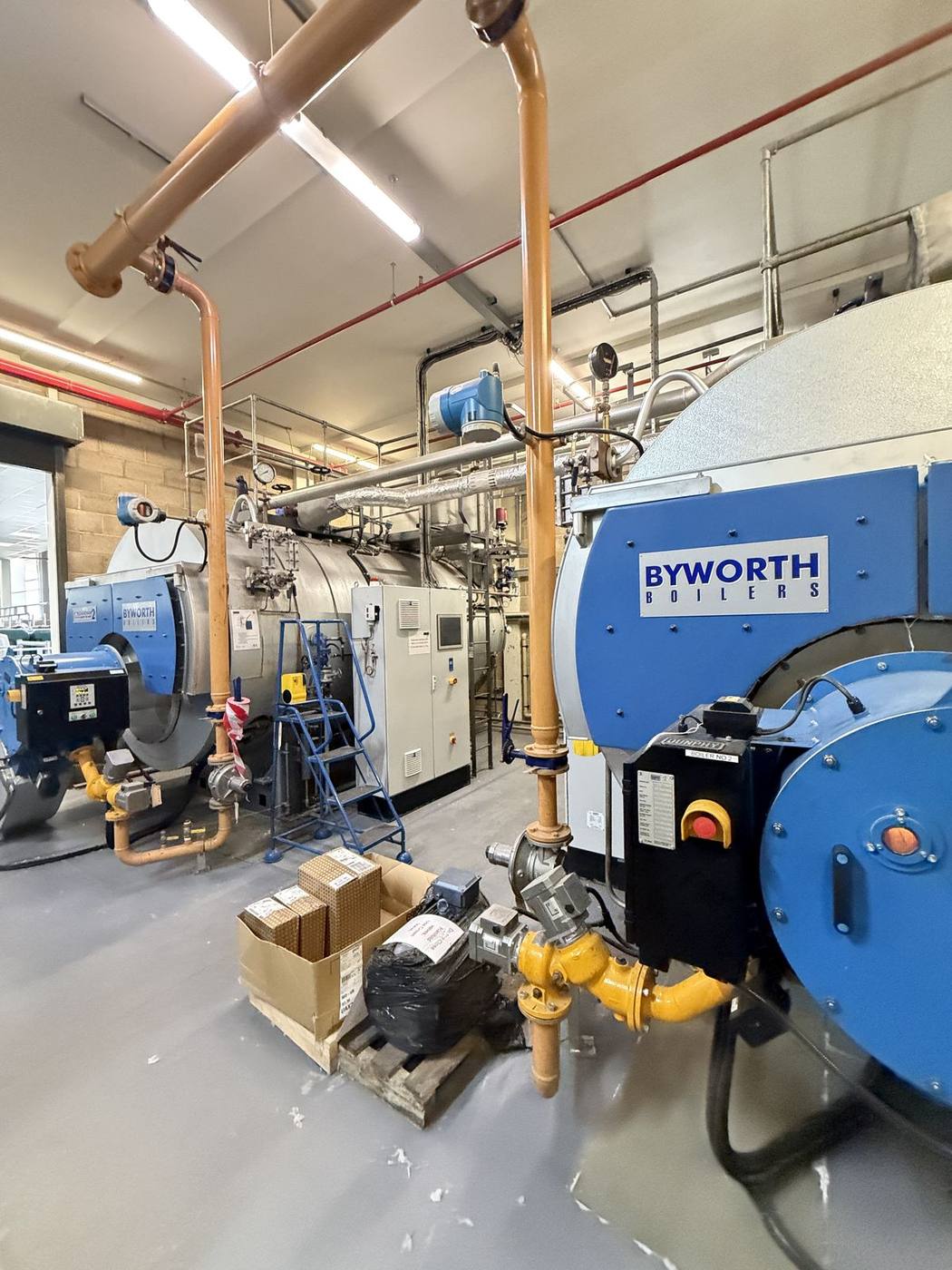 Both Byworth boilers in boiler house