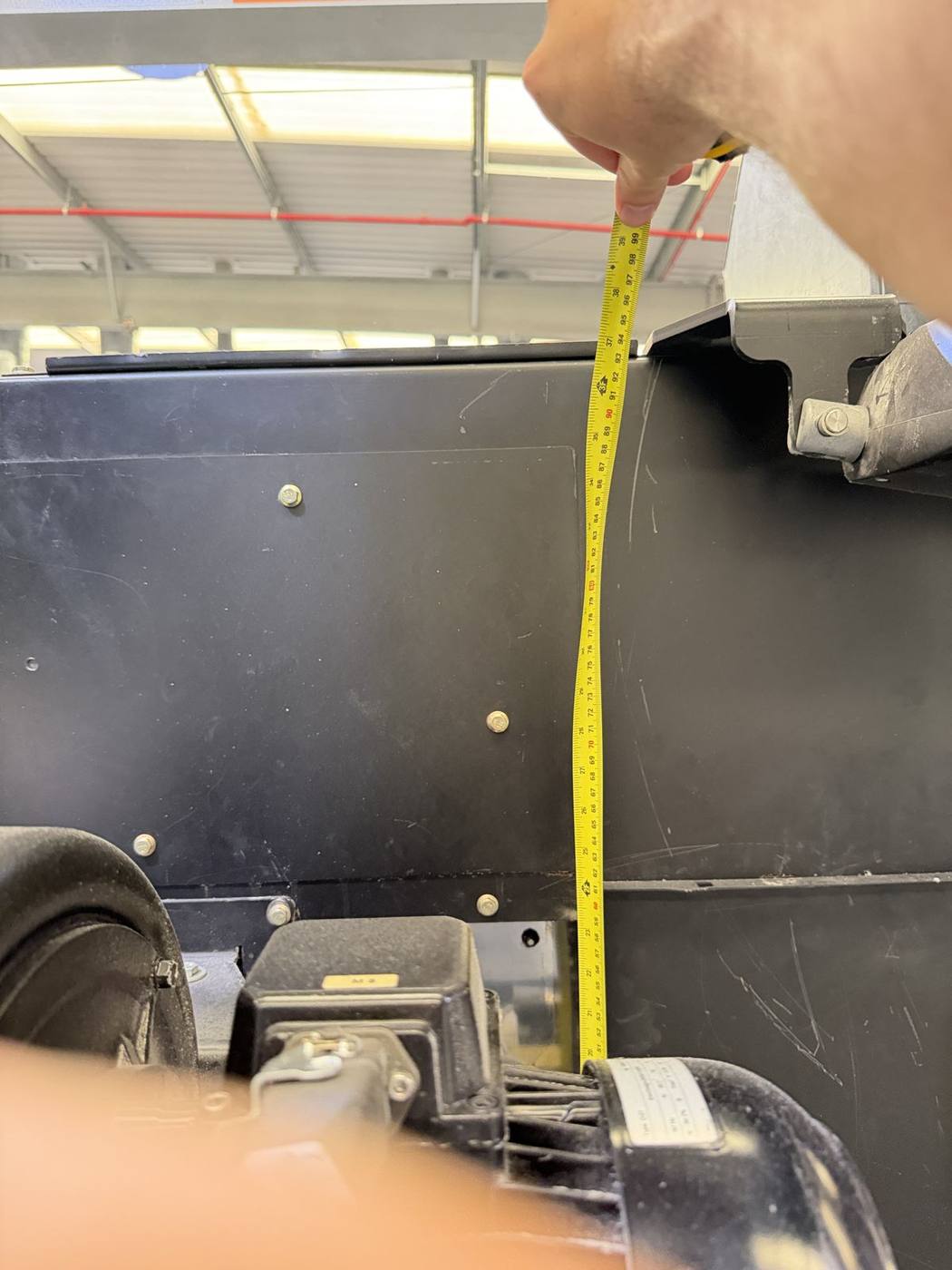 Dryer cabinet visible